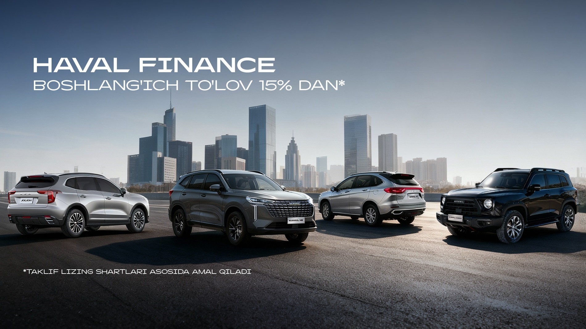 HAVAL endi 15% boshlang‘ich to‘lov evaziga mavjud
